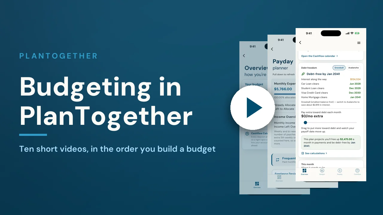 Budgeting in PlanTogether - a 10-episode video series