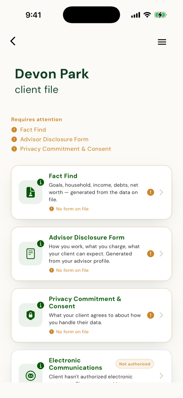 Client file — needs attention