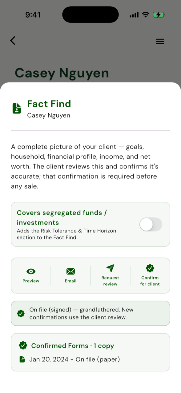 Fact Find — the full client picture