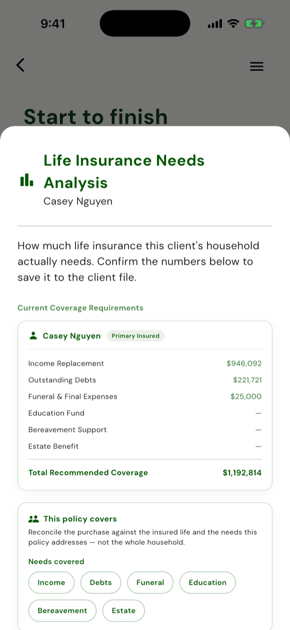Needs Analysis form
