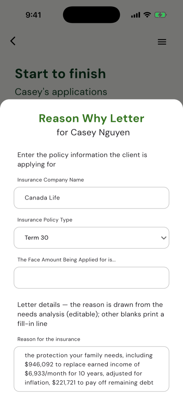Reason Why Letter form